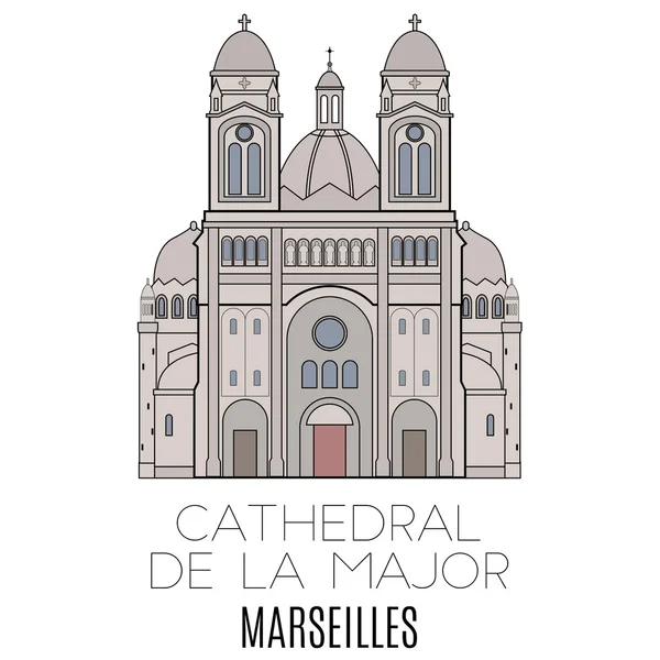 Katedrális De La Major, Marseille — Stock Vector