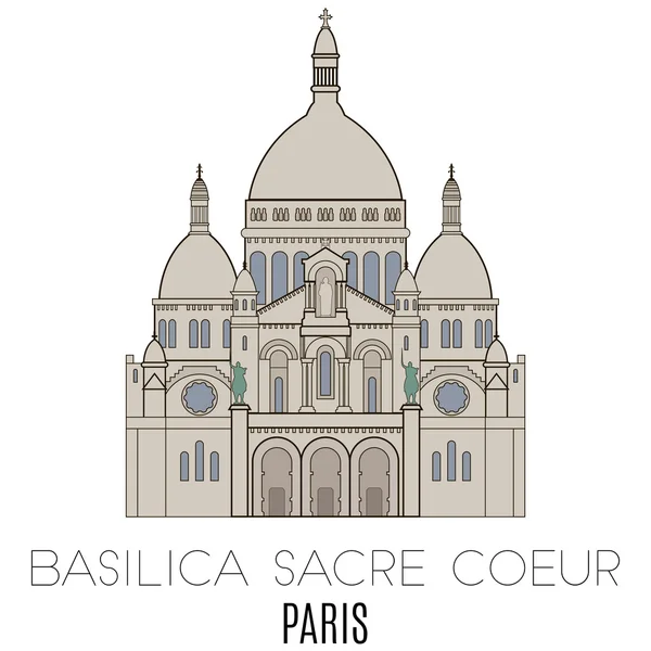 Basílica Sacre Coeur, París — Archivo Imágenes Vectoriales