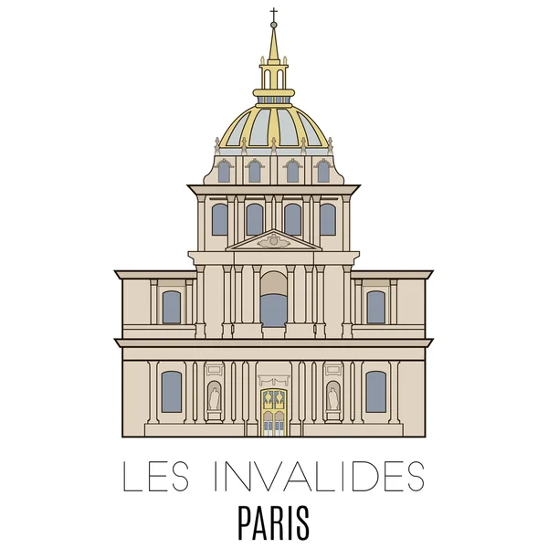 A Les invalides, Párizs — Stock Vector