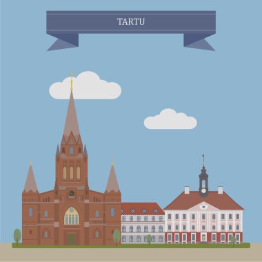 Tartu, Estonia. Famous places clipart