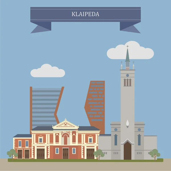 Klaipeda, Lituania. Lugares famosos — Archivo Imágenes Vectoriales