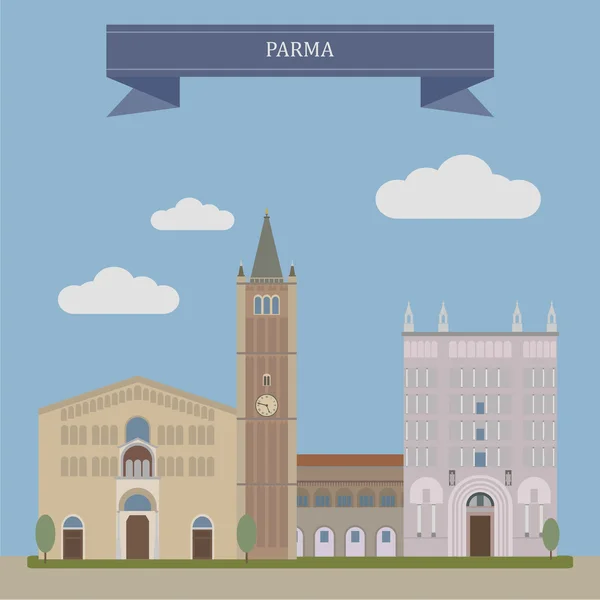 Parma, stad in Italië — Stockvector