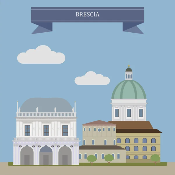 Brescia, Olaszország város — Stock Vector