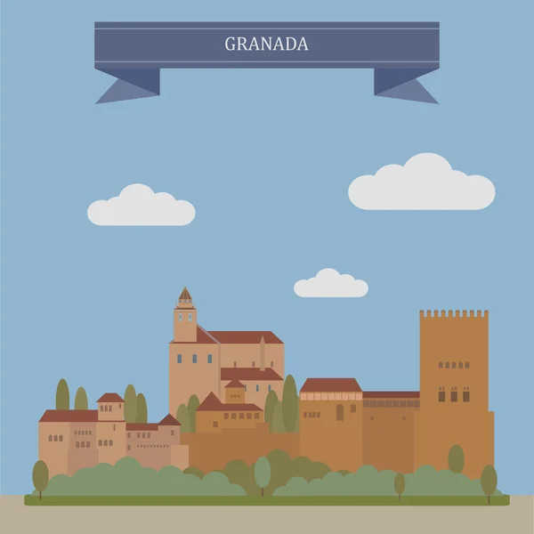 Granada, ciudad en España — Vector de stock