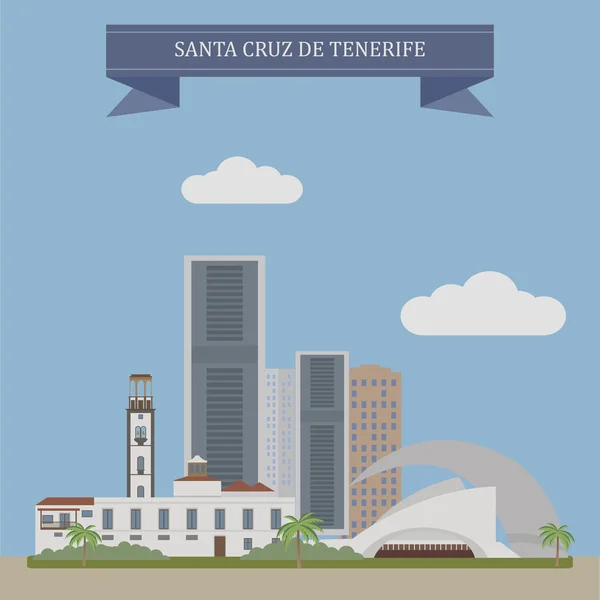 Santa Cruz de tenerife, Espagne — Image vectorielle