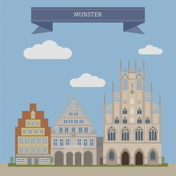 Münster, Stadt in Deutschland — Stockvektor