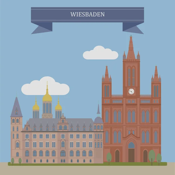 Wiesbaden, ville en Allemagne — Image vectorielle