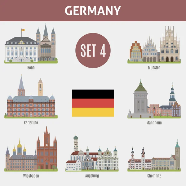 Lieux célèbres villes en Allemagne — Image vectorielle