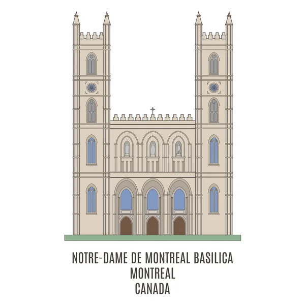 Basílica de Notre-Dame, Montreal, Canadá — Archivo Imágenes Vectoriales