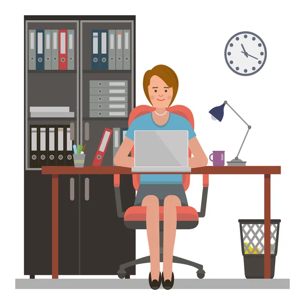 Mujer de negocios. vector de estilo plano — Vector de stock