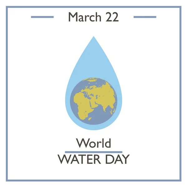 세계 물의 날, 3 월 22 일 — 스톡 벡터