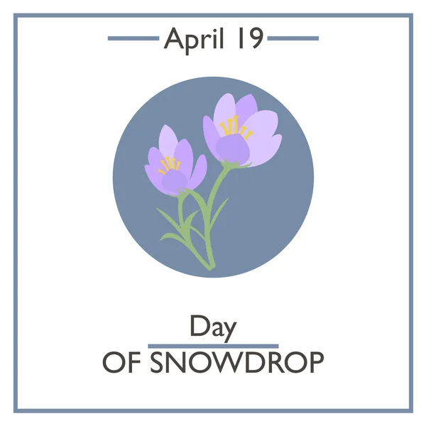 Day of Snowdrop, April 19 — Stock Vector