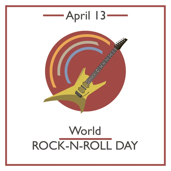World Rock-n-Roll Day, April 13 — Stock Vector