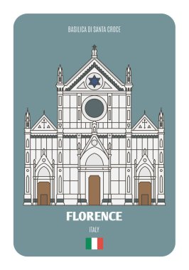 Floransa, İtalya 'daki Basilica di Santa Croce. Avrupa şehirlerinin mimari sembolleri