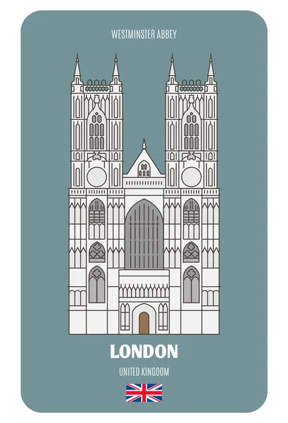 Westminster Abbey Londen Verenigd Koninkrijk Architectonische Symbolen Van Europese Steden — Stockvector