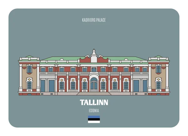 Kadriorg Palota Tallinnban Észtországban Európai Városok Építészeti Szimbólumai Színes Vektor — Stock Vector