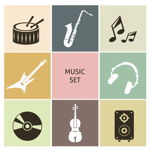 Iconos de música — Vector de stock