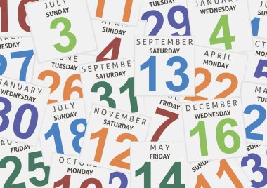 Sheets of a calendar. Background clipart