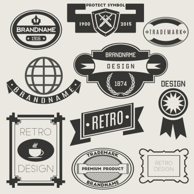 Retro Vintage Insignias veya Logotype