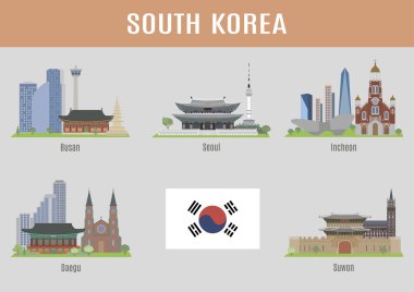 Cities in South Korea clipart