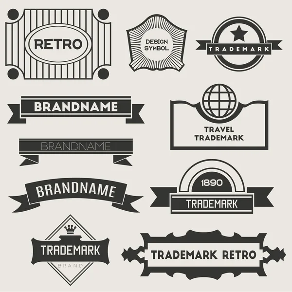 Insígnias ou Logotipos Vintage Retro — Vetor de Stock