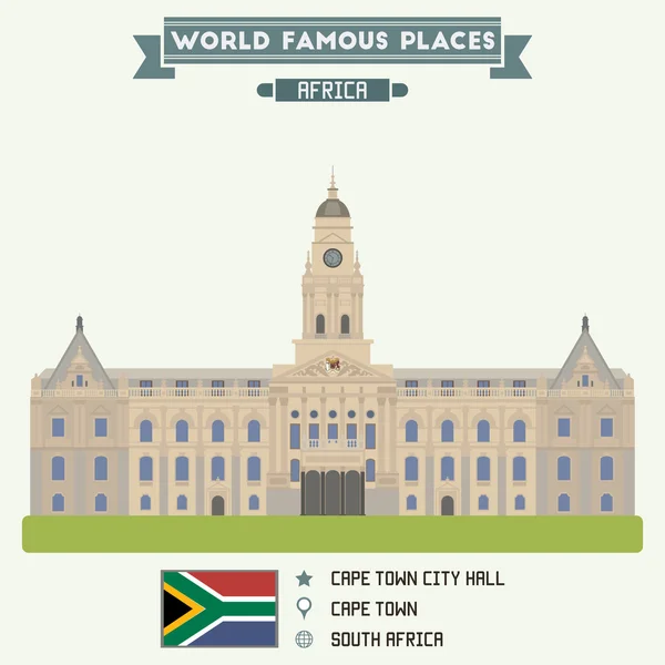 Câmara Municipal. Cidade do Cabo, África do Sul — Vetor de Stock