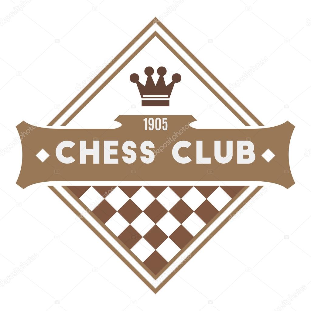 Chess club logo. Retro style