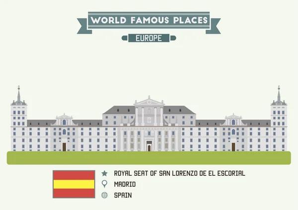 Sede Reale di San Lorenzo de El Escorial. Madrid, Spagna — Vettoriale Stock
