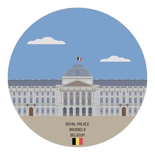 Koninklijk Paleis, Brussel. België beroemde markt — Stockvector