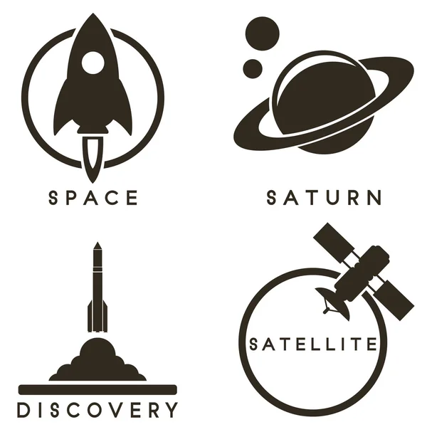 Emblemas espaciales — Archivo Imágenes Vectoriales