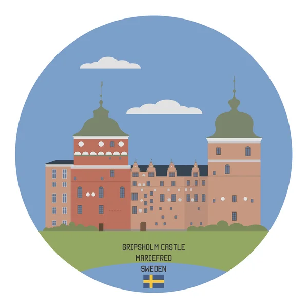 Château de Gripsholm. Mariefred, Suède — Image vectorielle