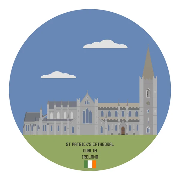 Catedral de San Patricio en Dublín — Vector de stock