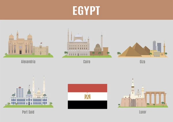 Städer i Egypten — Stock vektor