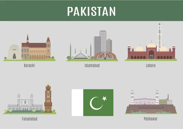 Villes au Pakistan — Image vectorielle