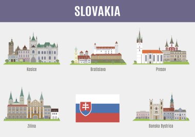 Cities in Slovakia  clipart