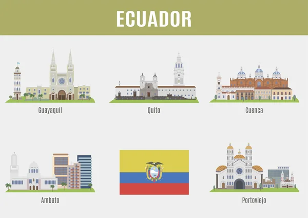 Ciudades en Ecuador — Archivo Imágenes Vectoriales