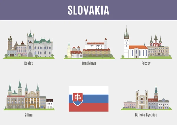 Cities in Slovakia — Stock Vector