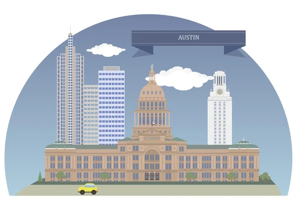 Austin. Texas, Vereinigte Staaten — Stockvektor