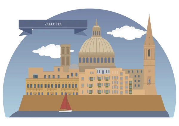 Valletta, Malta — Stock Vector