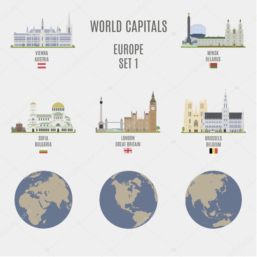Capitales del mundo.Lugares famosos Vector de stock #91425058 de ©Romul-2009, image size:1024x1024