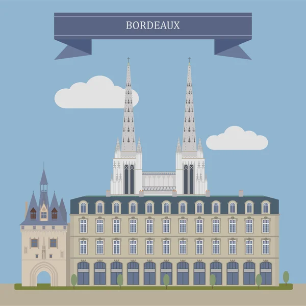 Bordeaux, stad in Frankrijk — Stockvector