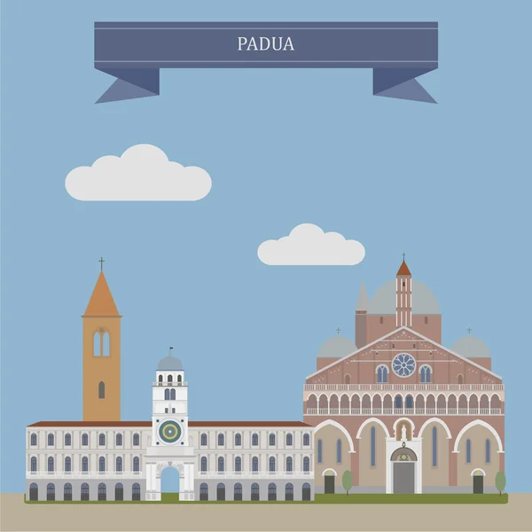 帕多瓦，意大利的城市 — 图库矢量图片