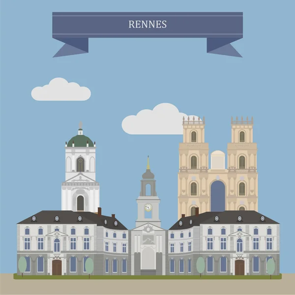 Rennes, city in France — Stock Vector