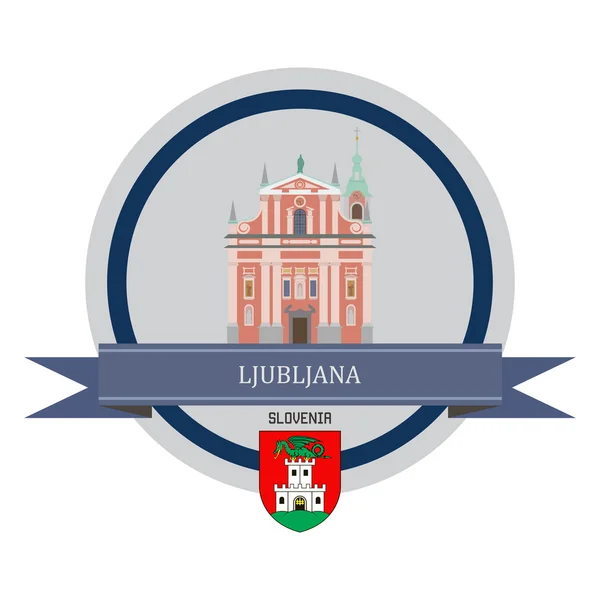 Bannière ruban Ljubljana — Image vectorielle
