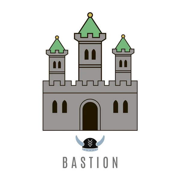 Castle ikon. Platt stil — Stock vektor