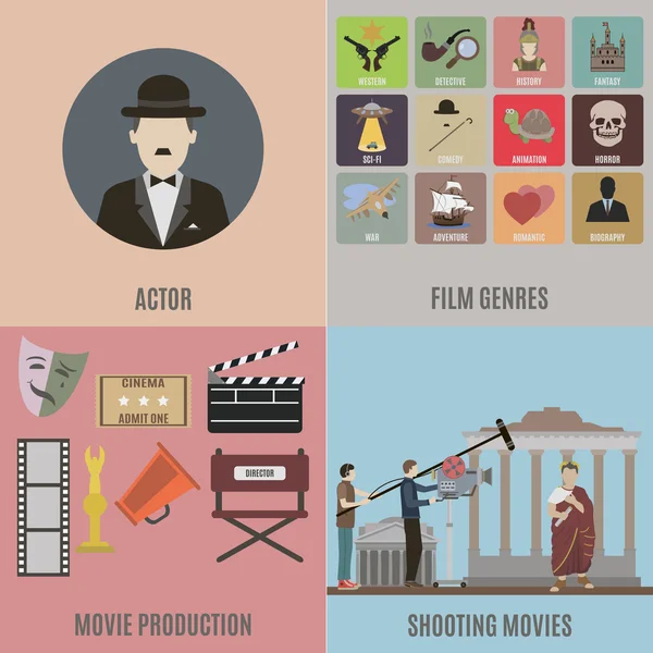 Creación de iconos de películas — Archivo Imágenes Vectoriales