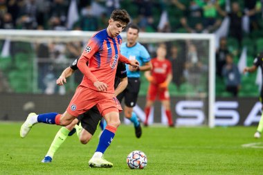 Krasnodar, Rusya - 28 Ekim 2020: Chelsea FC 'den Kai Havertz, FC Krasnodar ve Chelsea FC arasında oynanan UEFA Şampiyonlar Ligi E Grubu karşılaşmasında