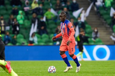 Krasnodar, Rusya - 28 Ekim 2020: Chelsea FC 'den N' Golo Kante UEFA Şampiyonlar Ligi grubu E ile FC Krasnodar ve Chelsea FC arasında oynanan karşılaşmada