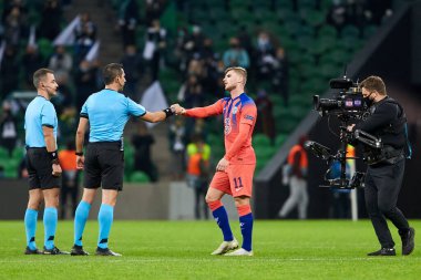 Krasnodar, Rusya - 28 Ekim 2020: UEFA Şampiyonlar Ligi grubu E maçı FC Krasnodar ve Chelsea FC