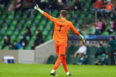 Krasnodar, Rusya - NOVEMBER 24, 2020: Sevilla FC 'li Tomas Vaclik UEFA Şampiyonlar Ligi grubu E ile FC Krasnodar ve Sevilla FC arasında oynanan karşılaşmada görev aldı